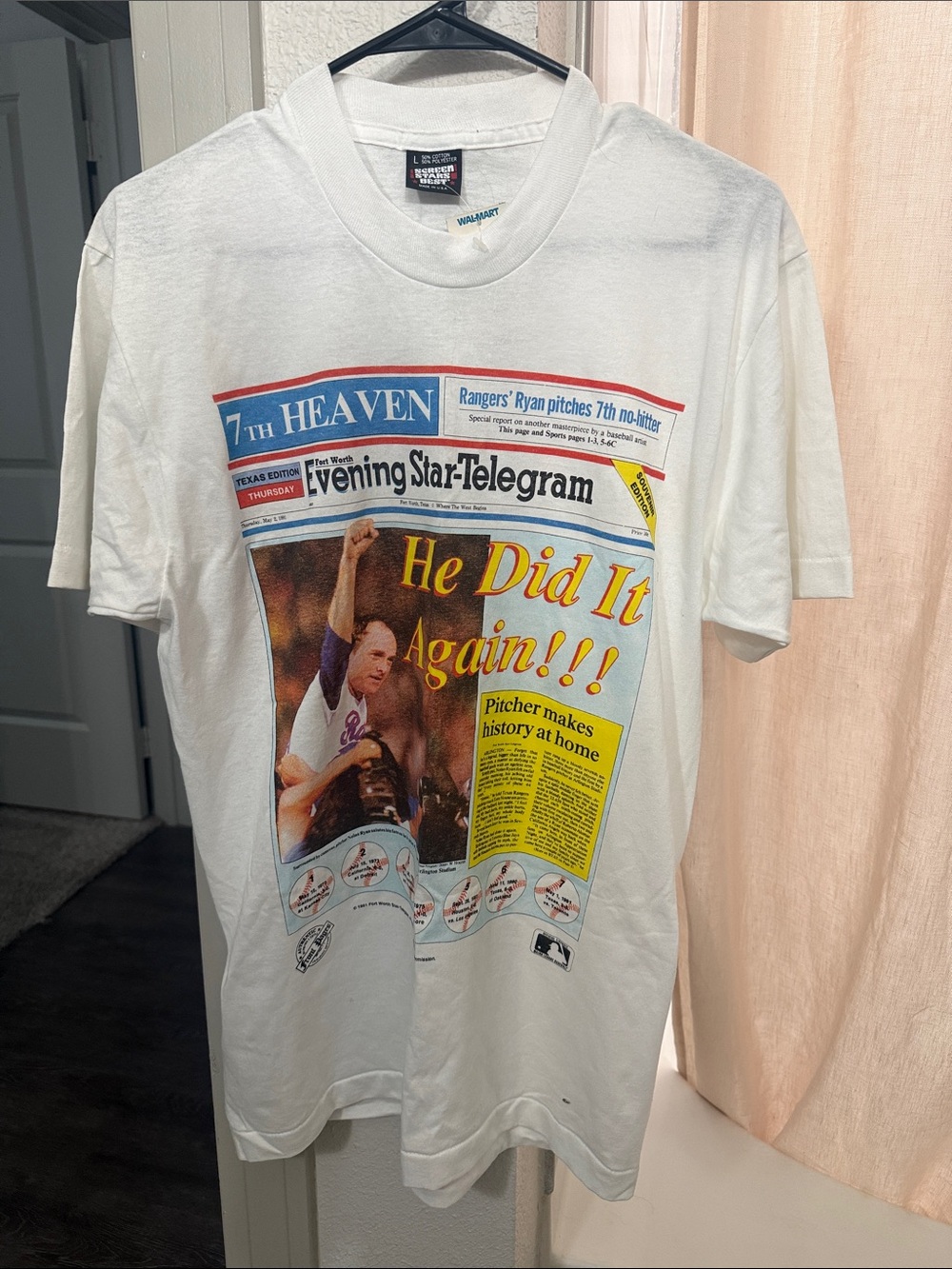 White Graphic Newspaper-Print Men's T-Shirt